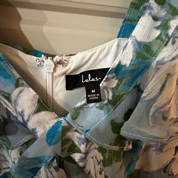 NEW! Lulu’s Sensational Spring Light Blue Floral Print Ruffled Maxi Dress 🌷 - Picture 10 of 13